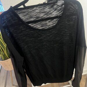 Milly Sweater with Leather Sleeves